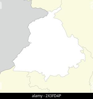 Location map of Punjab is a state of India with neighbour state and country Stock Vector