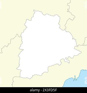 Location map of Telangana is a state of India with neighbour state and country Stock Vector