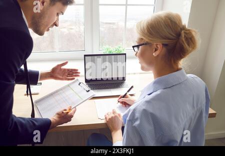 Business Accountants Working Together in Office Stock Photo