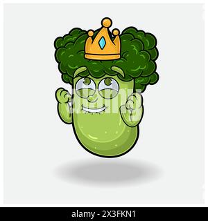 Broccoli Mascot Character Cartoon With Happy expression. Vector Illustrations Stock Vector