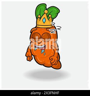 Carrot Mascot Character Cartoon With Sleep expression. Vector Illustrations Stock Vector