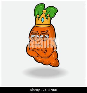 Carrot Mascot Character Cartoon With Jealous expression. Vector Illustrations Stock Vector