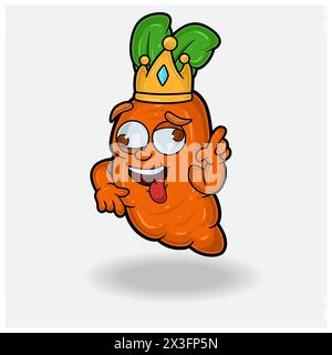 Carrot Mascot Character Cartoon With Crazy expression. Vector Illustrations Stock Vector