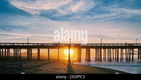 Sunrise over Ventura Pier Stock Photo