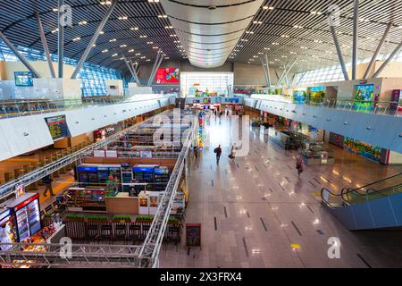 Sochi, Russia - October 04, 2020: Adler railway station building interior, a railway station in Adler District of Sochi resort city in Russia Stock Photo