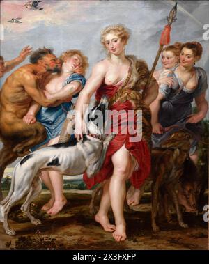 Diana and Her Nymphs Departing for the Hunt. Peter Paul Rubens and Workshop. c. 1615. Stock Photo