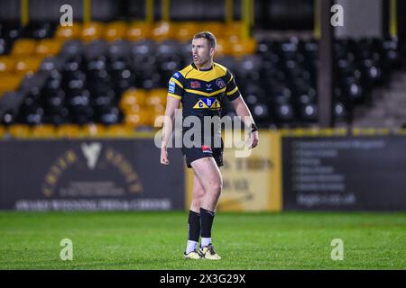 during the Betfred Super League Round 9 match Castleford Tigers vs London Broncos at The Mend-A-Hose Jungle, Castleford, United Kingdom, 26th April 2024 (Photo by Craig Cresswell/News Images) Stock Photo