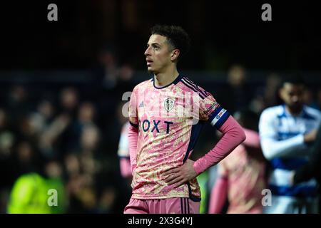 LONDON, UK - 26th Apr 2024:  Ethan Ampadu of Leeds United dejected after the EFL Championship match between Queens Park Rangers FC and Leeds United at Loftus Road Stadium  (Credit: Craig Mercer/ Alamy Live News) Stock Photo