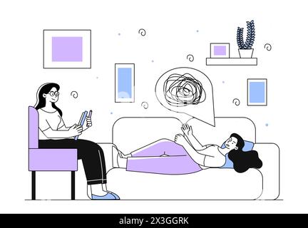 Psychotherapist with client vector simple Stock Vector
