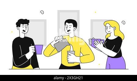 Drinking coffee people vector simple Stock Vector