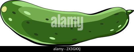 Cucumber in flat technique vector illustration Stock Vector