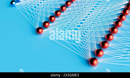 Artificial intelligence neural network layers, conceptual illustration. Stock Photo