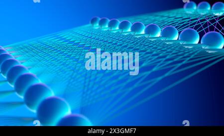 Artificial intelligence neural network layers, conceptual illustration. Stock Photo