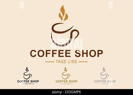 Coffee logo. coffee cup design. suitable for coffee shop logo, coffee product, cafe, and more. Simple design editable Stock Vector