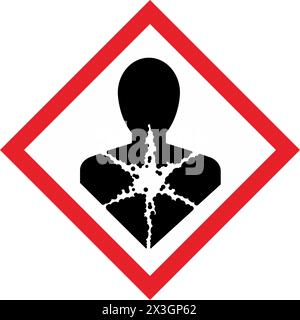 GHS Classes Chemicals Label Symbol Pictograms and Hazard Classes Carcinogenicity Respiratory sensitization Stock Vector