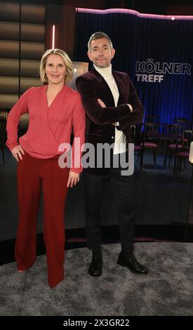 Cologne, Germany. 26th Apr, 2024. Presenters Susan Link and Micky Beisenherz in their WDR talk show Kölner Treff Credit: Horst Galuschka/dpa/Alamy Live News Stock Photo