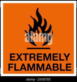 Hazardous Substances Identification Storage Area Marking Label Warning Symbol Extremely Flammable Stock Vector