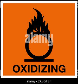 Hazardous Substances Identification Storage Area Marking Label Warning Symbol Oxidizing Stock Vector