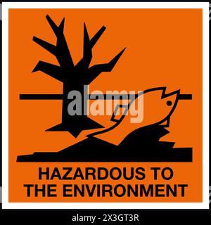 Hazardous Substances Identification Storage Area Marking Label Warning Symbol Hazardous to Environment Stock Vector