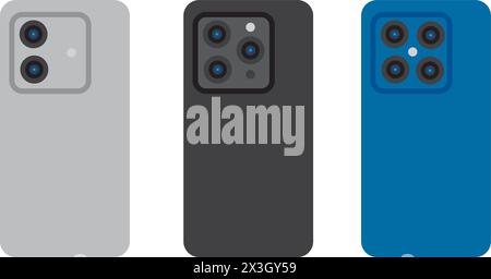 Camera phone lens mobile vector icon. Smart phone camera lense back concept Stock Vector