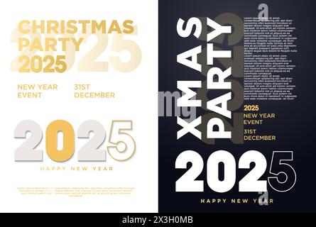 Happy New Year 2025. With a modern, colorful theme. Premium design for 2025 new year poster, calendar and banner. Stock Vector