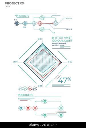 Modern Chart Visual Project Project elements commercial charts. Modern visual vector illustration ...