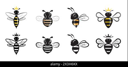 Creative Queen bees collection logo vector symbol illustration Stock Vector