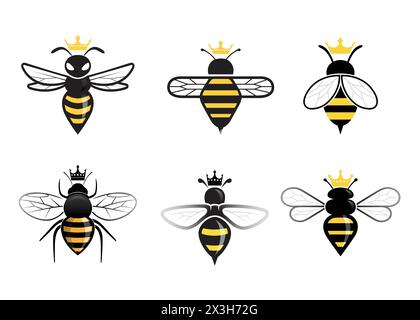 Creative Queen bees collection logo vector symbol illustration Stock Vector