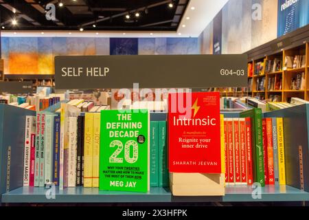 Self Help Section Self-help books section in Kinokuniya Bookstore at Dubai Mall Stock ...