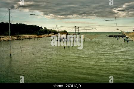 mouth of the Lamone river, near the Boca Barranca bathing establishment Stock Photo