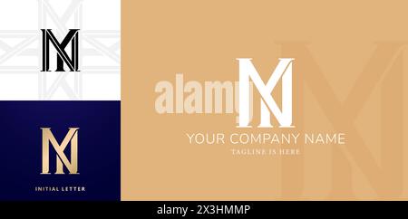 YN or NY monogram logo design elegant style vector illustration for personal name, business, fashion, branding company identity Stock Vector