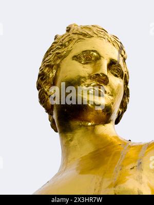 Gold sculpture, Grosser Garten garden in the Herrenhaeuser Gaerten gardens, Herrenhausen, Hanover, Lower Saxony, Germany, Europe Stock Photo