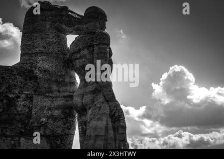 Berlin, Westend, Olympiastadion, Monumentalskulptur Reiter und Pferd aus der Zeit des Nationalsozialismus Stock Photo