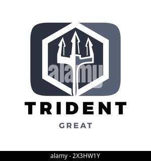 Trident Icon Logo Design Template Stock Vector