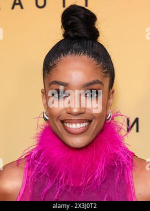 Los Angeles, United States. 26th Apr, 2024. LOS ANGELES, CALIFORNIA, USA - APRIL 26: American journalist Francesca Amiker arrives at the Rihanna x Fenty Beauty New Product Launch For Fenty Beauty Soft'Lit Naturally Luminous Longwear Foundation held at 7th Street Studios on April 26, 2024 in Los Angeles, California, United States. (Photo by Xavier Collin/Image Press Agency) Credit: Image Press Agency/Alamy Live News Stock Photo