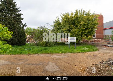 Demolition underway of historic Nazareth House in Southend, Essex, former convent nursing & residential home operated by the Sisters of Nazareth nuns Stock Photo