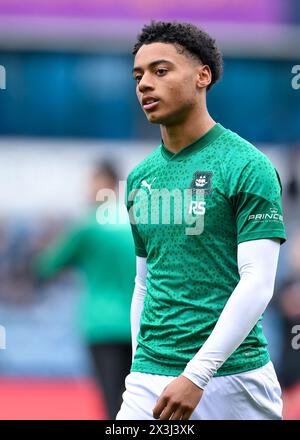 Caleb Roberts of Plymouth Argyle warming up with Freddie Issaka of ...