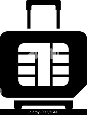 Travel and Roaming. SIM with Luggage. Vector icon for website design, logo, app, ui Stock Vector