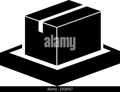 Box on storage scale filled outline icon, logistic and delivery, platform scale sign vector graphics, a black sign on a white background. Vector icon Stock Vector
