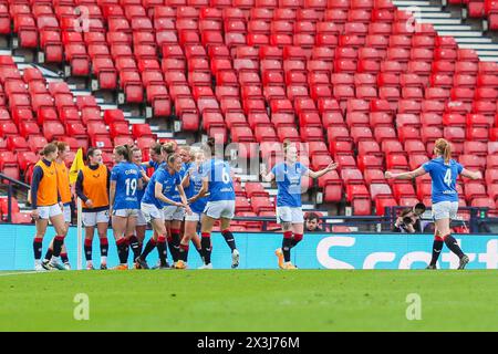 Glasgow, UK. 27th Apr, 2024. Rangers play Celtic in the Scottish Gas Women's Scottish Cup Semi-Final at Hampden Park, Glasgow, Scotland, UK. Credit: Findlay/Alamy Live News Stock Photo