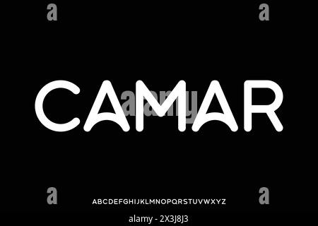 Creative rounded sans serif display font vector. Decorative modern typeface. Stock Vector