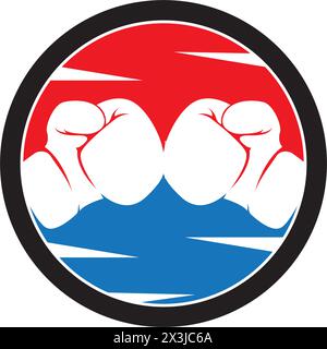 boxing gloves logo vector icon illustration design Stock Vector