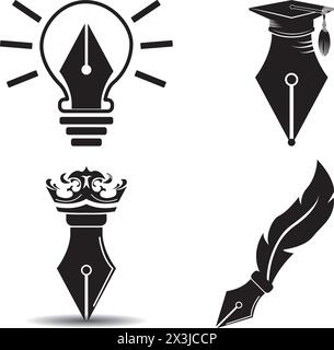 pen tool icon logo vector design template Stock Vector