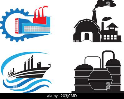 factory icon logo vector design template Stock Vector