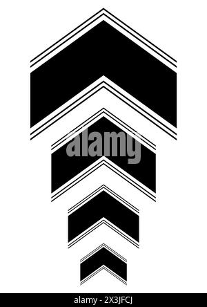 Black abstract arrows direction on white vertical background. Vector illustration cover template Stock Vector
