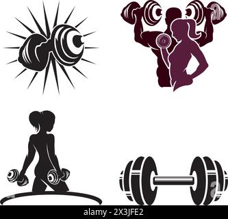 fitness and weightlifting logo, vector illustration symbol design Stock Vector