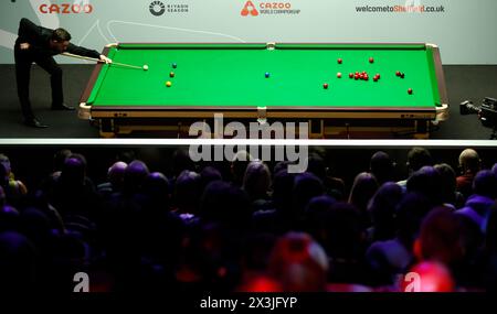 Jak Jones on day eight of the 2024 Cazoo World Snooker Championship at the Crucible Theatre, Sheffield. Picture date: Saturday April 27, 2024. Stock Photo