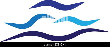 Water Wave symbol and icon Logo Template vector Stock Vector