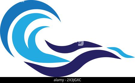 Water Wave symbol and icon Logo Template vector Stock Vector