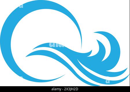 Water Wave symbol and icon Logo Template vector Stock Vector
